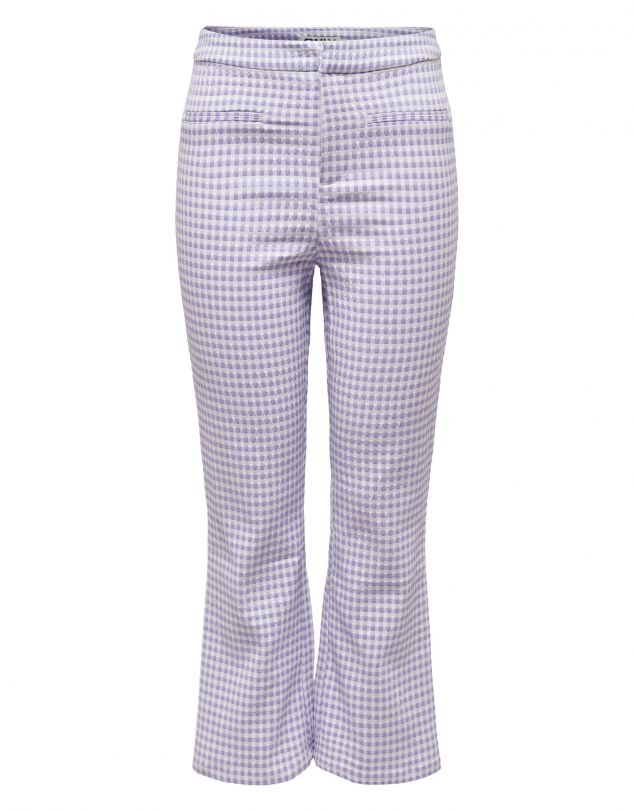 PANTALON DE CUADRITOS ACAMPANADO DE MUJER DE ONLY
