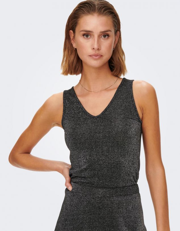 TOP DE TIRANTES REVERSIBLE CON BRILLOS DE MUJER DE JACQUELINE DE YONG
