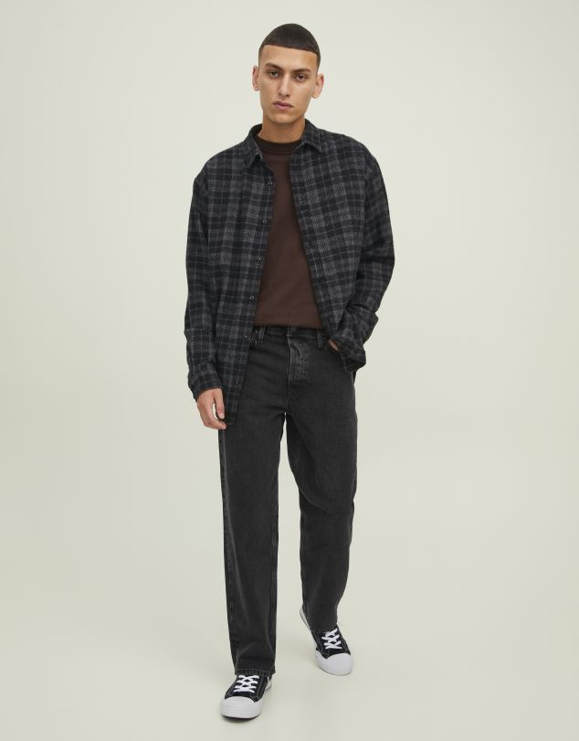 VAQUERO NEGRO DE CORTE RECTO DE CINTURA ALTA DE HOMBRE DE JACK AND JONES