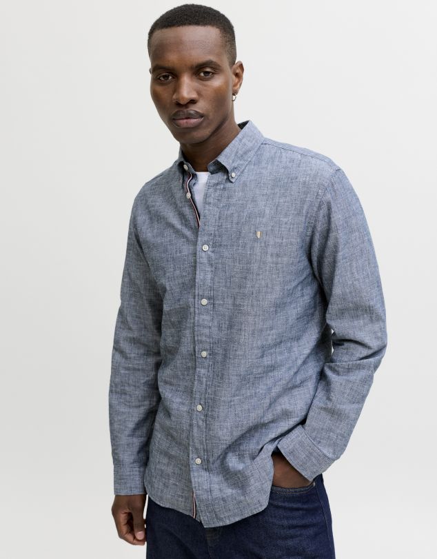 CAMISA TIPO LINO DE MANGA LARGA DE HOMBRE DE JACK AND JONES