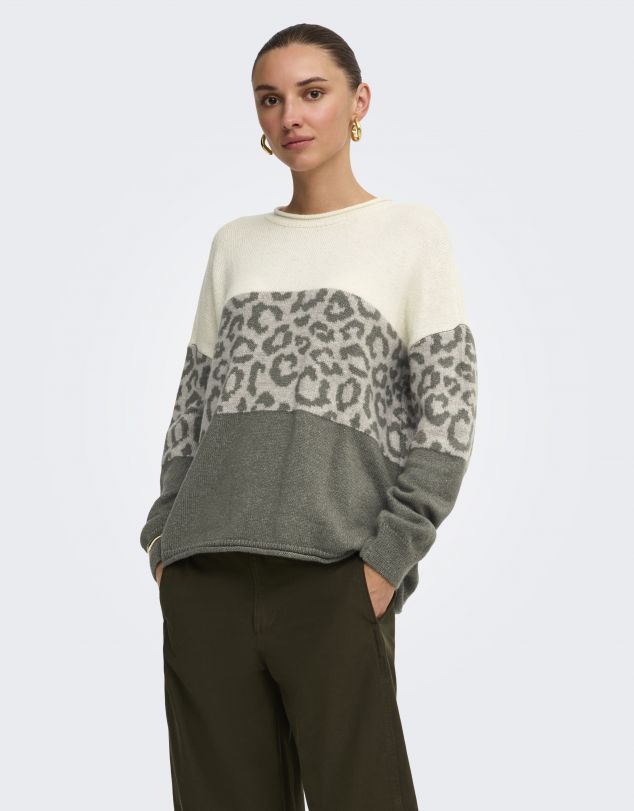 JERSEY DE PUNTO CON ESTAMPADO ANIMAL PRINT DE MUJER DE ONLY