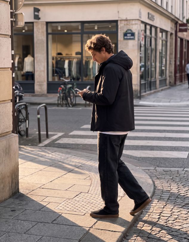 CHAQUETA IMPERMEABLE LIGERA CON CAPUCHA DE HOMBRE DE JACK AND JONES